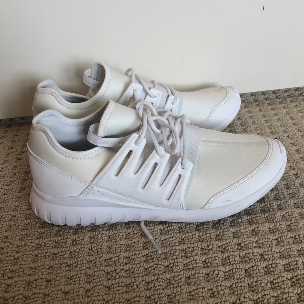 White Adidas Tubular Sneakers